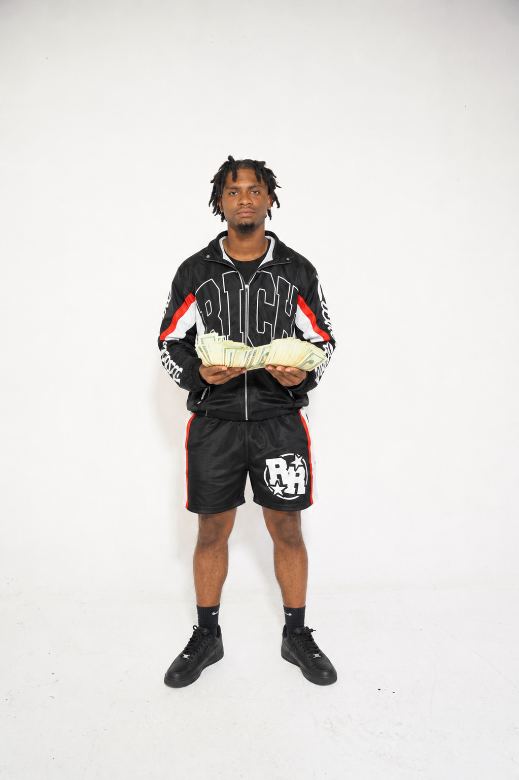 Black “RR” Windbreaker Set
